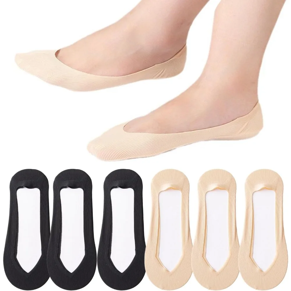 Invisibility Sock Loafer - 6 Paar unsichtbare Socken für Damen,